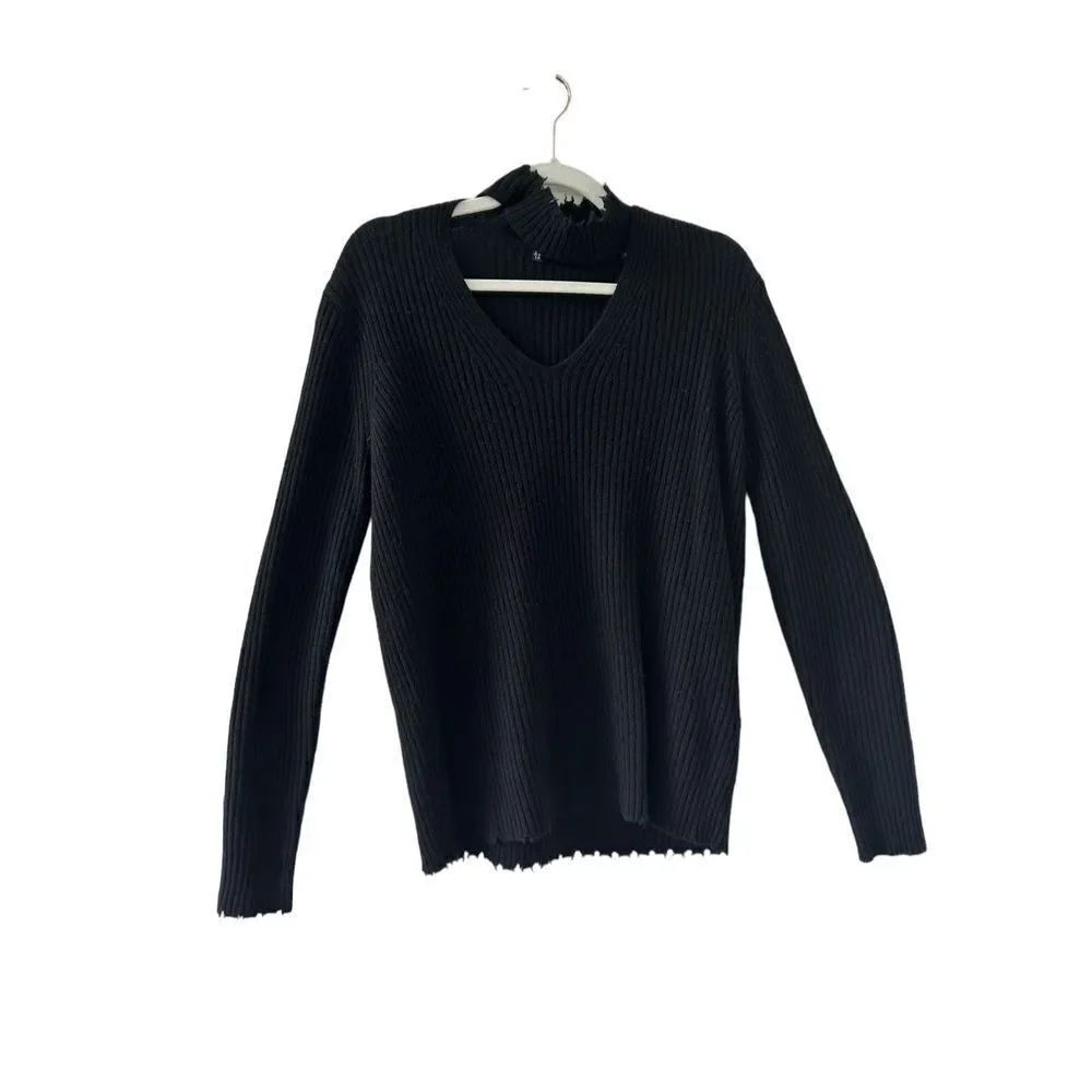 R13 Choker V-Neck Cashmere Sweater Women’s Black Size XS